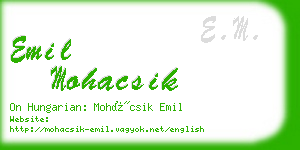 emil mohacsik business card